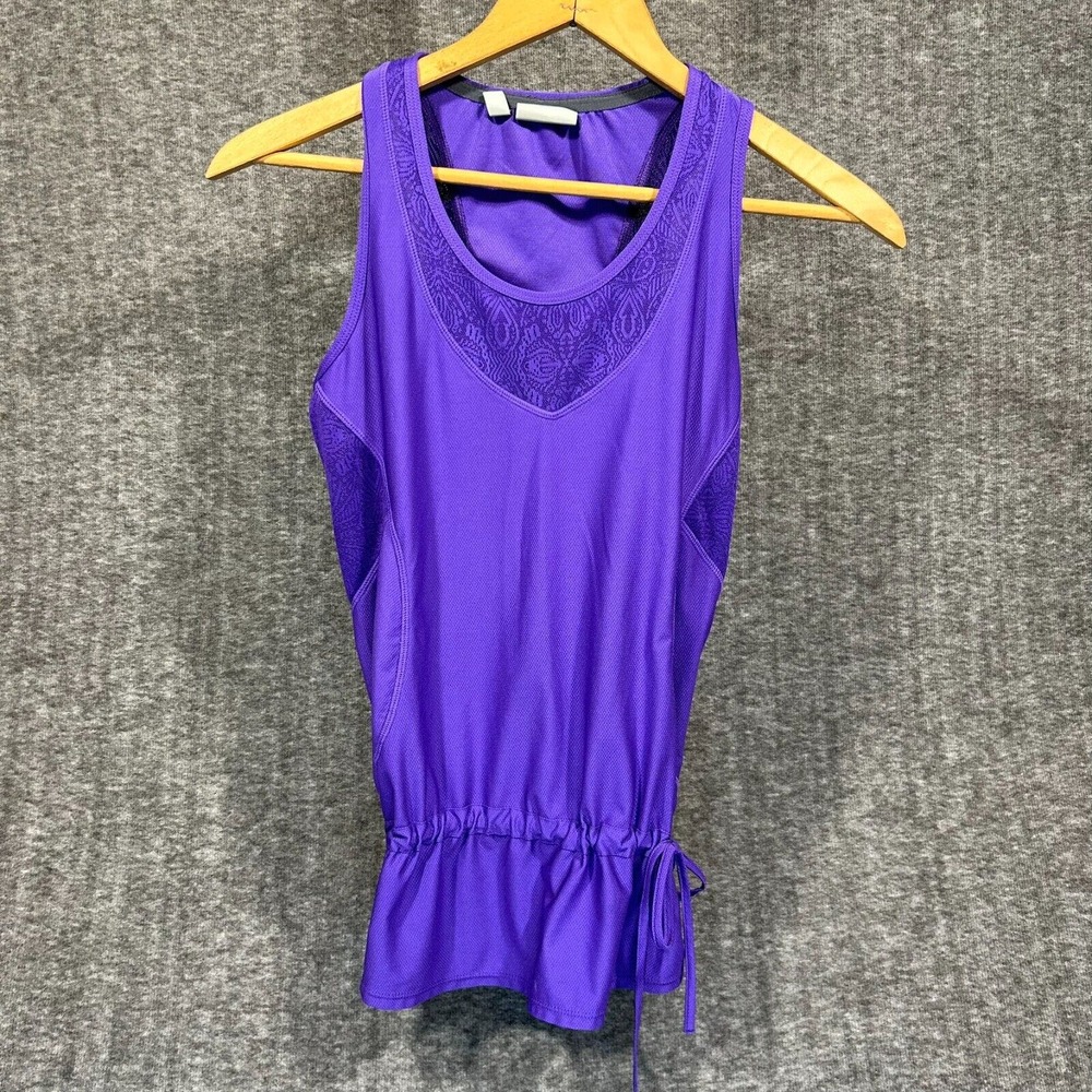 Athleta Womens Small Wick It Good Tank Top Purple Drawstring Running Yoga 426908